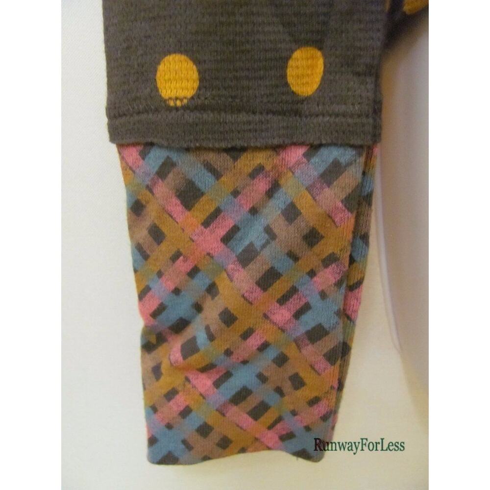 New SCRAPBOOK Misses Medium Brown Polkadot Polka Dot Thermal Tee Top Long Sleeve - Picture 3 of 5